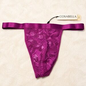 COSABELLA NSN Men's Italian Lace Thong Swiss Beet Purple - Size M / NWT